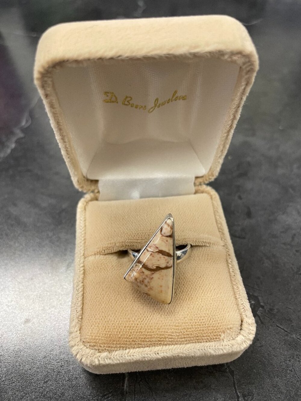 Wild Horse Jasper Stone Sterling Silver Ring Size 7